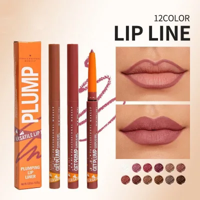 Brand New 12-color Rotating Lip Liner Lipstick Plumping Moisturizing Long-lasting Smudge-proof Outlining Lip Pencil