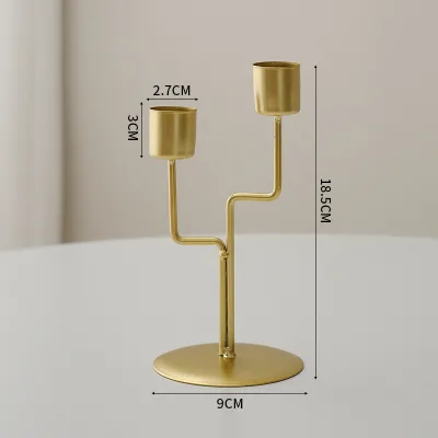 Elegant Iron Candle Holder Modern Decorative Candlestick Romantic Taper Candleholder for Family Reunion Holiday Decoration
