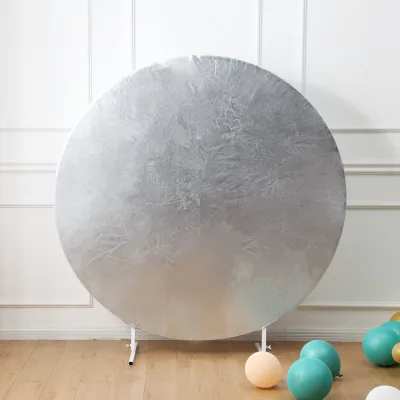 5ft Round Metallic Backdrop Cover for Wedding Birthday Party Events Decoration