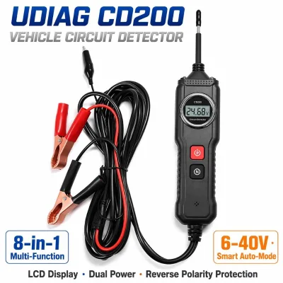 UDIAG CD200 8-in-1 Vehicle Circuit Detector 6-40V Power Probe Tester Automotive Electrical Diagnostic Tool LCD for Car Truck