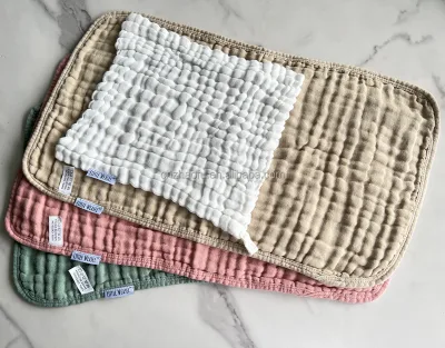 Burp Cloth Set of 6 Organic Cotton Double Gauze Shoulder Cloth for Baby Drool Bandana Bibs Cotton Gauze Muslin Burping Cloths