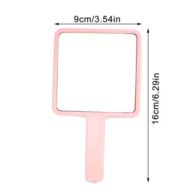 Free Custom Portable Travel Makeup Mirror Plastic Handle Square Vanity Perfect Gift Women Beauty Accessories Model B-JZ009