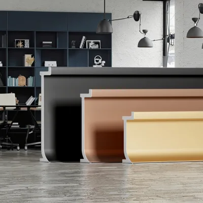 Baseboard Manufacturer Easy Installation Light Weight Durable Multiple Color Aluminum Alloy Embedded Style Baseboard for Airport