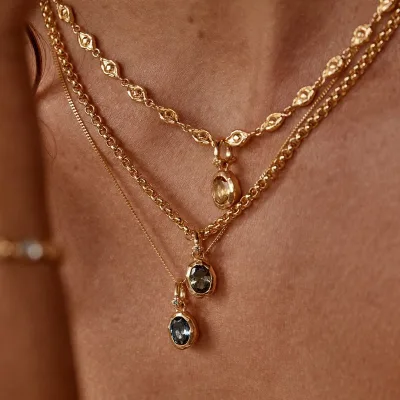 Gold Dainty Diy New 12 Colors Cubic Zirconia Real Pendant Birthstone 12 Multicolor Charm Necklace for Women Wholesale