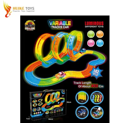 142 Pcs Glow in the Dark Luminous Magic Track Car