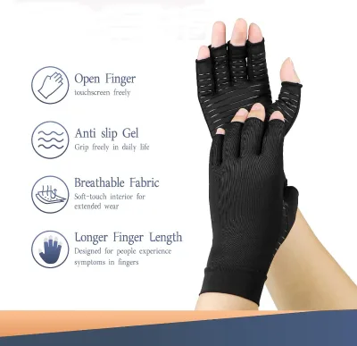 Customizable Logo Half-Finger Fitness Gloves Cross-Border Copper Non-Slip Outdoor Rehabilitation Cycling Gloves