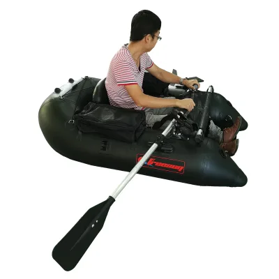 China Factory Single Passenger Inflatable Fishing Boat Inflatable Boat Inflatable Belly Boat with Dual-Chamber Design
