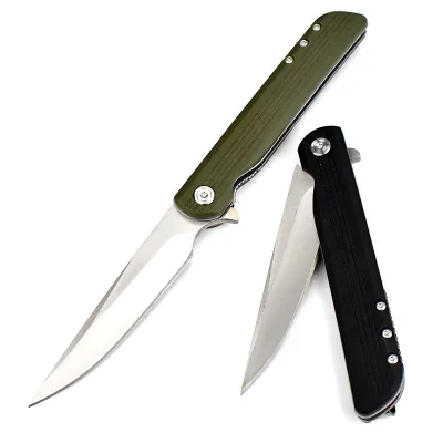 3cr13 Steel Folding Knife with Push Button Style Damascus Tactical Hunting Bowie Camping Knife Hunting Knives