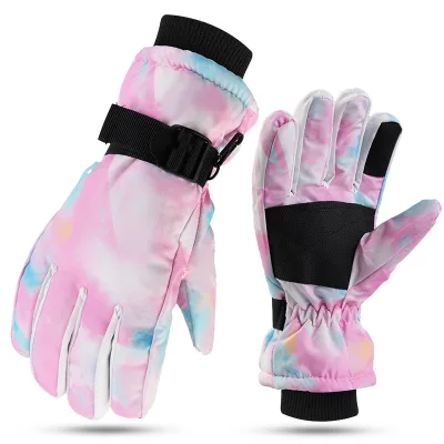 Winter Sports Waterproof Windproof Non-Slip Thermal Insulated Polyester Unisex Ski Gloves Zipper Closure Cross-Country