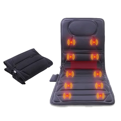 Foldable Portable Home Car Massage Mattress 10 Motor Back Neck Leg Heat Vibration Multi Massage Cushion