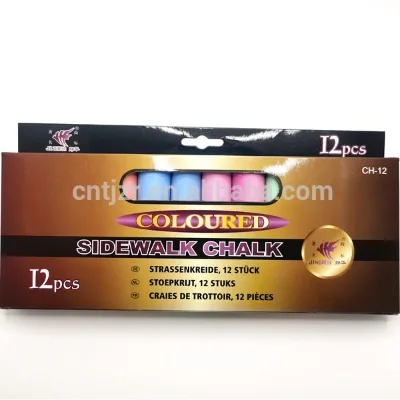 Factory Direct Sale High Quality OEM Offer Outdoor Writing Smooth for Kids Bright Colors Washable Non-toxic 12pcs Sidewalk Chalk