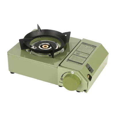 New All-in-One Mini Cassette Stove Outdoor Portable Windproof Gas Stove Household Cooker Alloy One-Piece Design 1-2 People