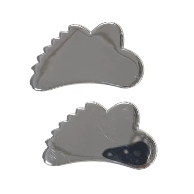 Metal guasha Silver color metal stainless steel gua sha board for face