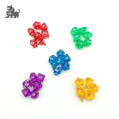 Factory Price Acrylic Plastic Color Dice Multi Sides Gaming Dice Set