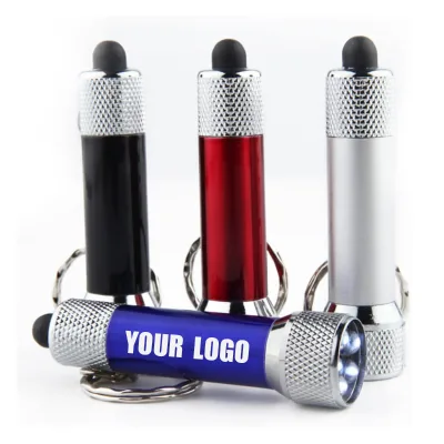 Promotional 5 Led Handheld Powerful Flashlight Aluminum Alloy Mini Electronic Light Gift Keychain Flashlight With Custom Logo