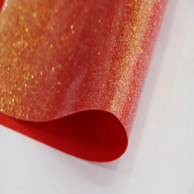 Shiny Surface Mirror Leather Glitter Faux Leather PU Artificial Leather Material Rolls for Bags and Shoes