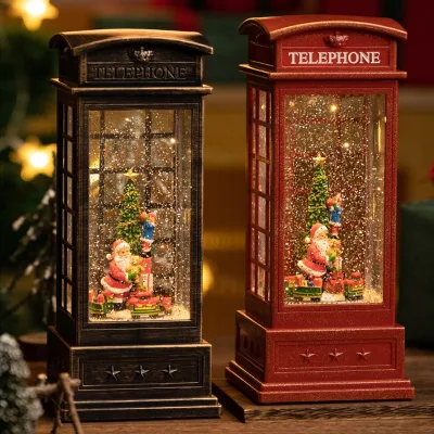 Santa Claus Wind Lamp Music Box Plastic Customized Color & Size Cross-Border Christmas Carousel Decoration Birthday Gift