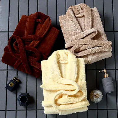Juntu Unisex 5-Star Towel Bathrobe Set Soft 100% Cotton Solid Color Eco-Friendly Quick-Dry Woven Hotel Robe