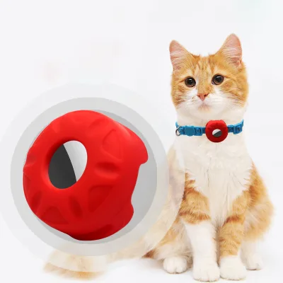 Luxury Style Multi-Color Soft Silicone GPS Tracker Case Personalized Elegant Solid Pattern Eco-Friendly Anti-Lost Cat Collar