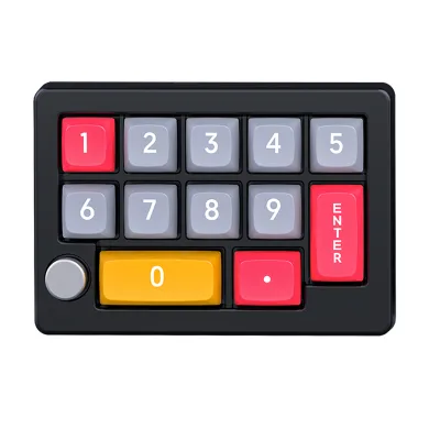 K808 USB Mini Macro Mechanical Gaming Keyboard Programming KeyPad with Knobs, RGB LED Backlit KeyPad Macro Support One-Handed