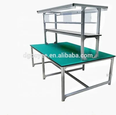 Industrial Assembly Line Working Table Workbench With Led Lighting