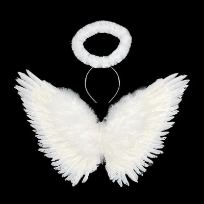 Factory Custom Feather Angel Wing Set for Carnival Parades Party Costume Marabou Angel Halo Headband Angel Feather Wings