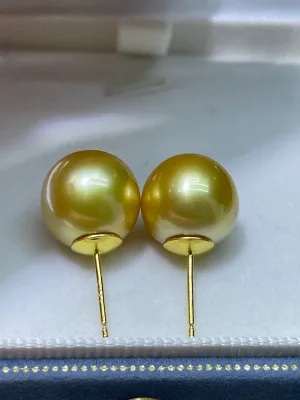 South China Sea Gold Bead 18k Earrings - Finished Product, High Quality, High Gloss, Affordable Price