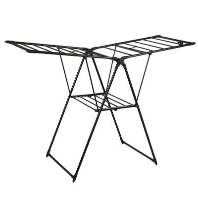 Black Iron Pipe Powder Coated Clothes Airer Dryer Folding Butterfly Shape Clothes Drying Rack