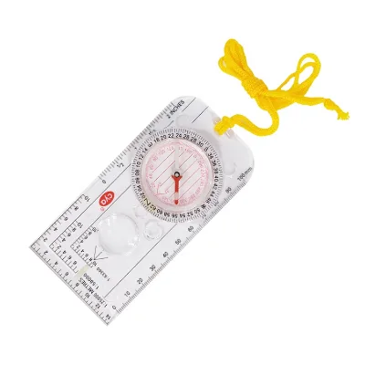 Transparent Navigational Compass on Topographical Map, Needle Pointing to Magnetic North # MC-1