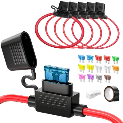 5PCS 12(1)+16AWG(4) Standard Inline Fuse Holder