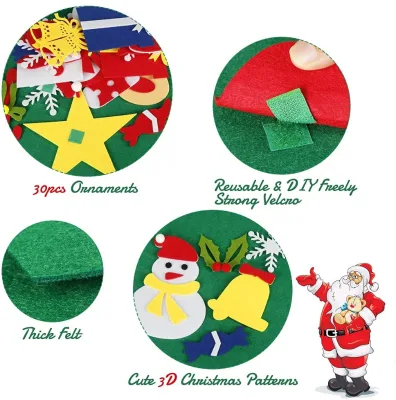 Christmas Gift Celebration Wholesale Decoration Christmas Tree Pentagram with Plastic Felt Gift Ornaments Environmental