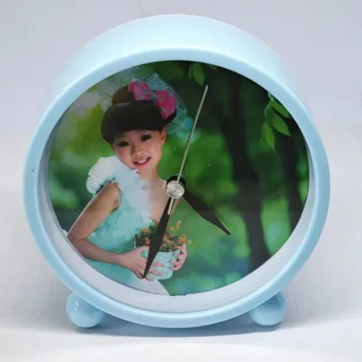 Sublimation Student Alarm Clock Battery Powered Art Deco Design Plastic Material Desktop Clock DIY Photo Logo Print Table