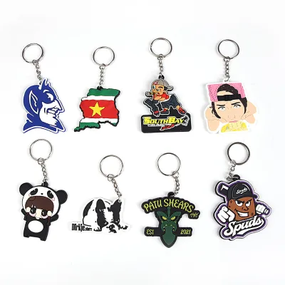 Promotional Custom Shaped 2D Soft Pvc Rubber Keychain Silicon Key Chain/keyholder/ Key Tag/ Keyring With Different Logo Custom