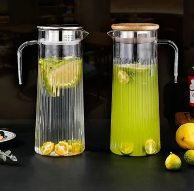 Acrylic Pitcher Plastic Juice Beverage Jug, Heat-Resistant, for Restaurants Bars, Wine Decanter Water Jug