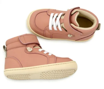 Barefoot Boots Blush Pink Mid Top Leather Wide Toe Box Flexible Non Slip Sole Outdoor