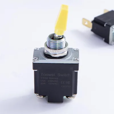 TOOWEI 10A 15A On-off IP68 Yellow Brass Locking Waterproof Toggle Switch for AWP