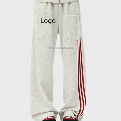Women's Heavyweight New Trousers Hiphop Striped Casual Wide-leg Pants Plus Size Loose Sports Pants for Women