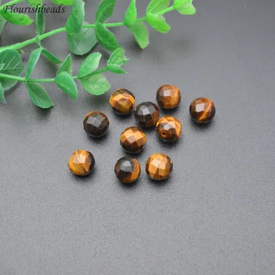 6mm 8mm 10mm Natural Tiger Eye Wholesale Special Trendy Accessories Half Hole Beads for Jewelry Earring Necklace Making