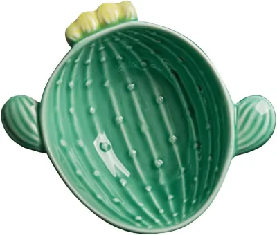 Rice Bowl for Serving Ceramic Salad Plate Green Dishwear Fruit Dish Household Tray Ceramic Dip Bowl Ceramic Dishes