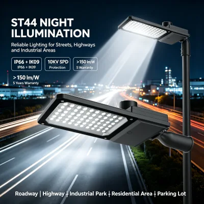 CHZ ST44 DLC Listed 150W Smart Control LED Street Light LUMILE 5050 SMD 150 Lumen Per Watt IP66 IK09 for North America