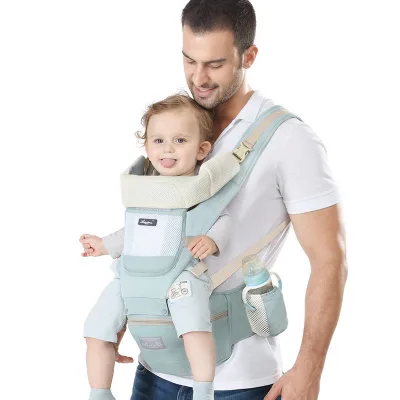Wholesale Cheap Carriers Ergonomic Baby Carrier Adjustable Hip Seat for Traveling for Infants Modern Cotton Opp Bag Blue 500pcs