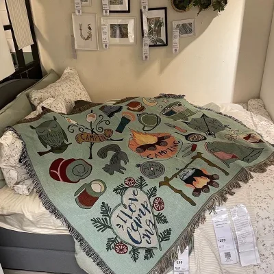 Modern Simple Style Geometric Pattern Decorative All-Season Heavyweight Outdoor Multi-Functional Personalized Blanket Blanket
