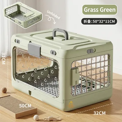 EUR PET Stable Foldable Cat Carrier with Handle Air Ventilation Visible Pet Airline Box Pet Carrier