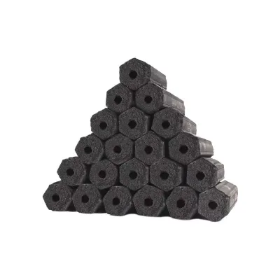 Hexagonal Hard Wood Briquette Charcoal Smokeless High Heat Long Burning BBQ Charcoal for Outdoor Barbecue Camping