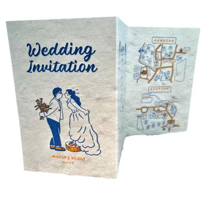 Customized Cartoon Greeting Cards, Postcards, Tickets, Plantable Wedding Invitations