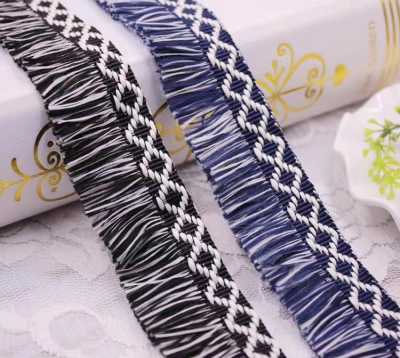 Manufacturers 3cm Embroidery Lace Trim Ethnic Design Curtain Garment Decorative Tassel Fringe Trim