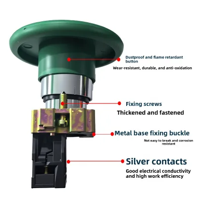 Chaoyue ZB2-BE101C 22 Aperture Self-Resetting Mushroom-Head Pushbutton Switch 1 NO Contact Plastic Mounting Base 10A 250V
