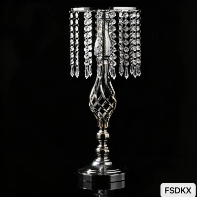 Luxury Vintage Clear Black Round Green Floral Gold Silver Beaded for Dinner Party Centerpiece
