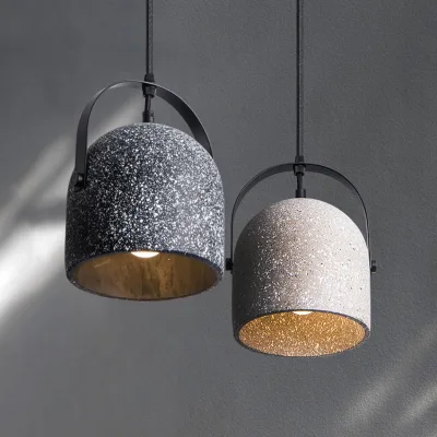 Wholesale Nordic Industrial Concrete Terrazzo Pendant Light Wabi Sabi American Country Hanging Lamp for Restaurant Bar Cafe Home