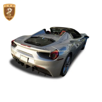 Hot Selling Carbon Fiber Transparent Glass Car Rear Engine Bonnet Scoop Cover for Ferrari 488 GTB